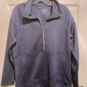 L.L bean men’s quilted half zipper shirt men’s size medium regular